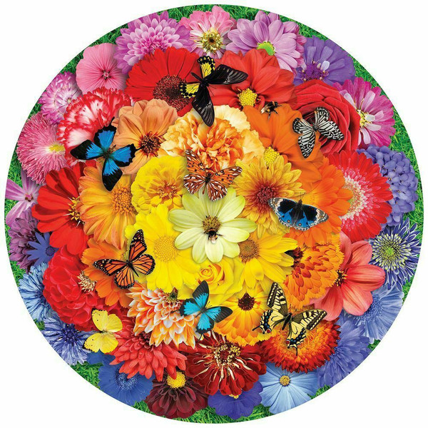 Colorful Bloom 500 Piece Round Jigsaw Puzzle for sale by Springbok Puzzles